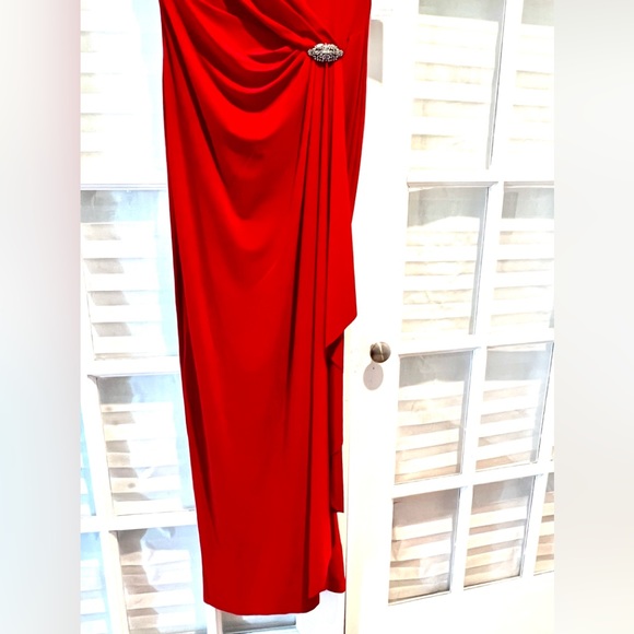 Valentine’s Day! NWT Red Evening Dress Draped Detailed Marcasite Brooch NWT 10 - Picture 7 of 10